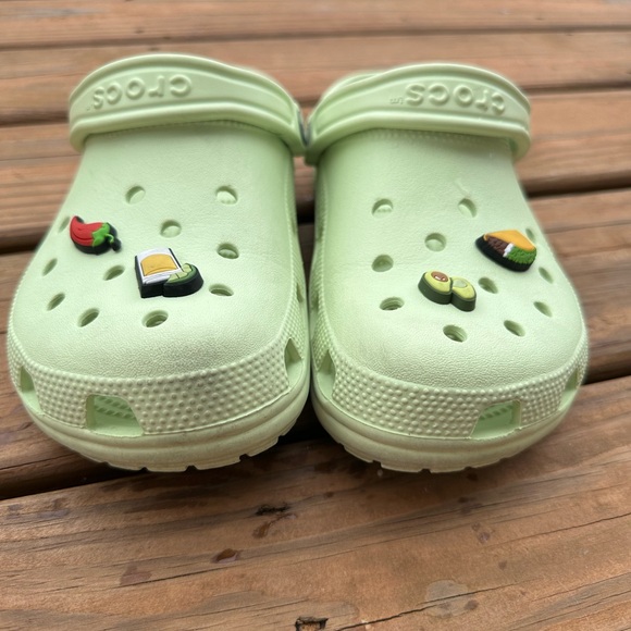 Light green Crocs w/ avocado and margarita jibbitz! - Picture 2 of 8